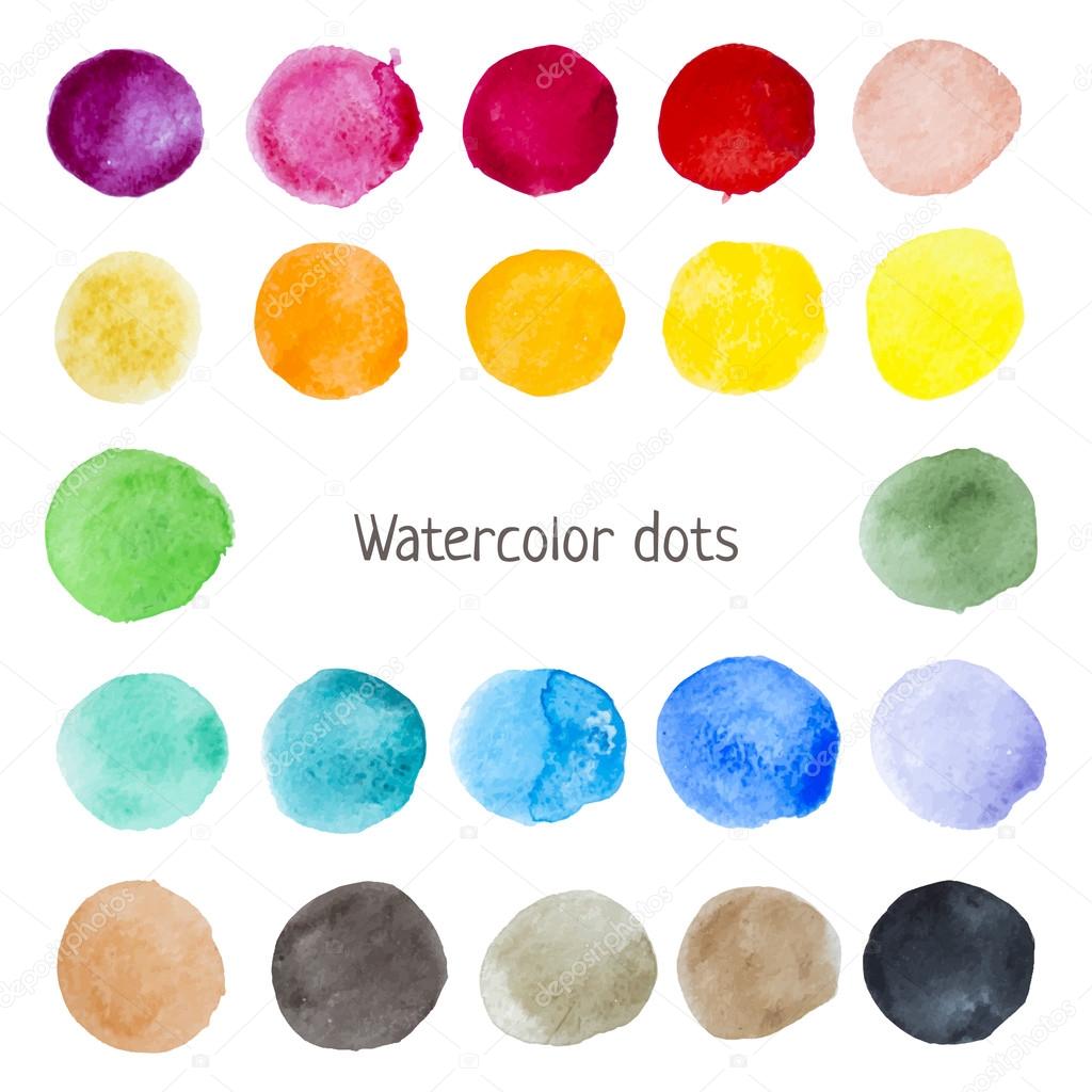 Watercolor color stains
