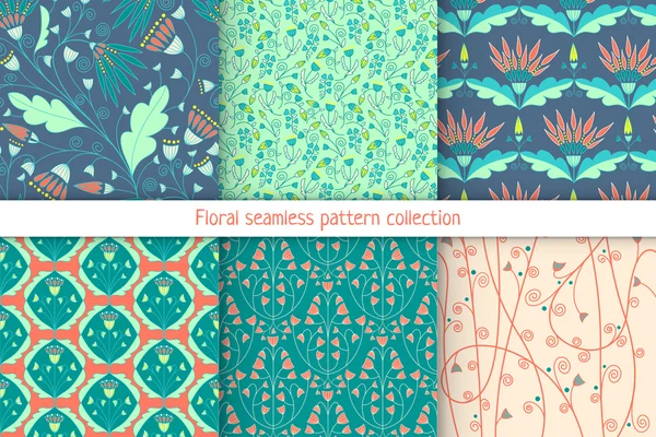 Flower pattern set — Stock Vector