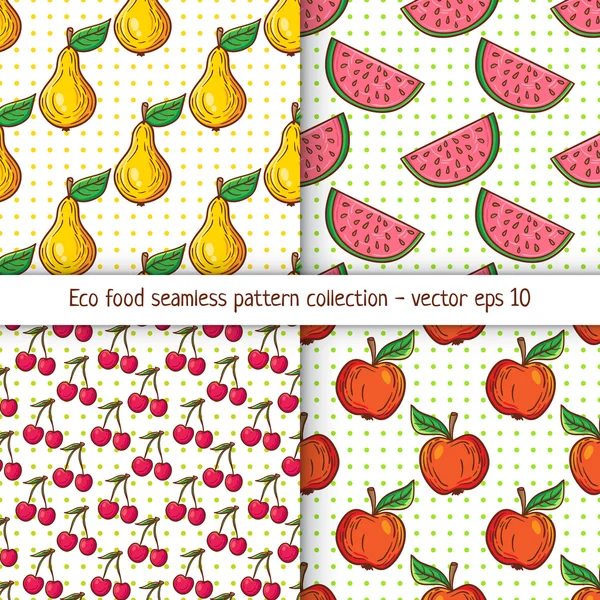 Fruit pattern set — Stock Vector