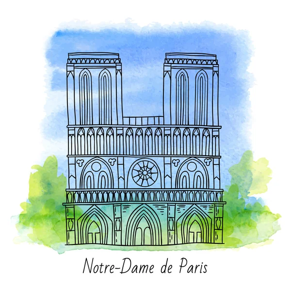 Nuestro dame de paris — Vector de stock