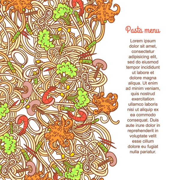 Modello di pasta ai frutti di mare — Vettoriale Stock