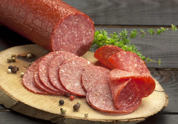 Salami aus nächster Nähe Stockbild