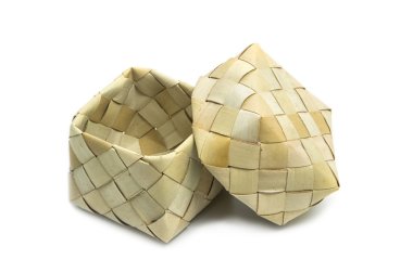 El yapımı küçük hasır sepet beyaz 