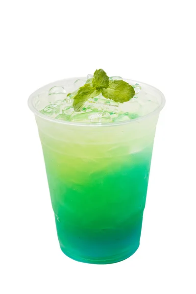 Kiwi italian soda take home drink auf weißem Hintergrund — Stockfoto