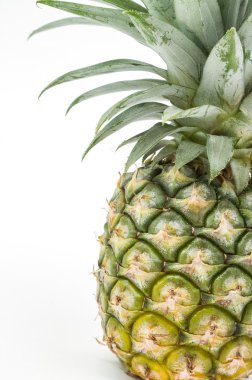 Beyaz arka plan üzerinde izole closeup ananas