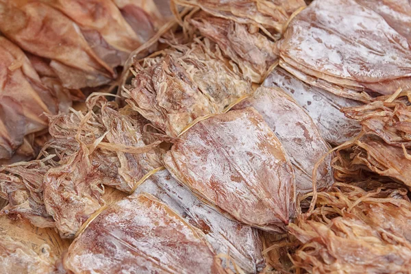 Dried Squid,squids drying in the sun in a market. — Stock Photo, Image