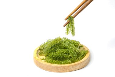 Deniz üzüm (yeşil havyar) deniz yosunu, sağlıklı foo çubuklarla