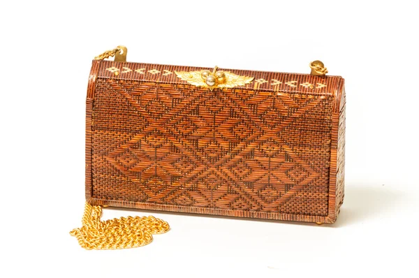 Woven Handmade Bag for Women,Thai handicraft woman basketry isol — Stock Photo, Image