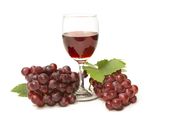 ワインとブドウのグラス — ストック写真