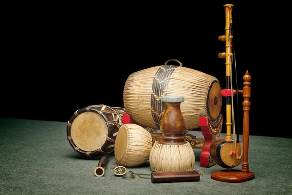 Conjunto de instrumentos musicales tradicionales tailandeses —  Fotos de Stock