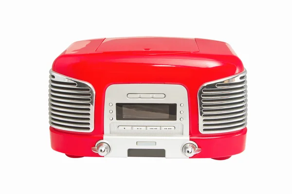 Red retro Radio on white background. — Stock Photo, Image