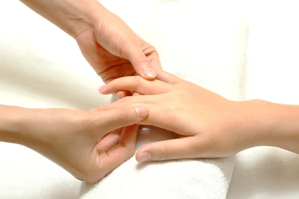Hand and finger massage in relax spa — Stock Photo, Image