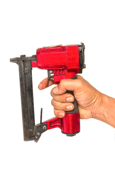 Air Nailer ou prego arma, ferramentas de carpinteiro — Fotografia de Stock
