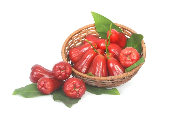 Manzanas rosadas en cesta — Foto de Stock