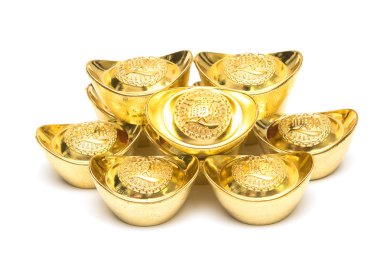 Çin yeni yılı süsleme--Altın külçe yığını