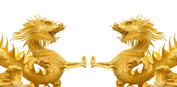 Golden dragon statue — Stock Photo, Image