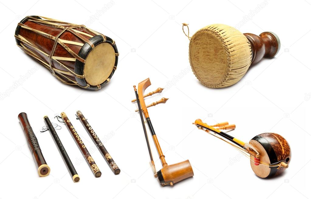 Set of Traditional Thai musical instruments — Stock Photo