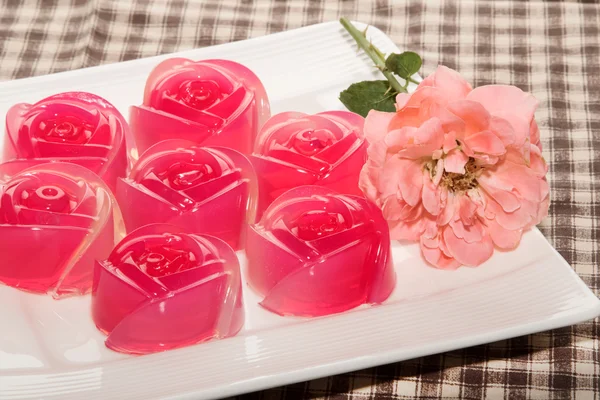 Close up of colorful thai jelly, thai delicious dessert — стоковое фото