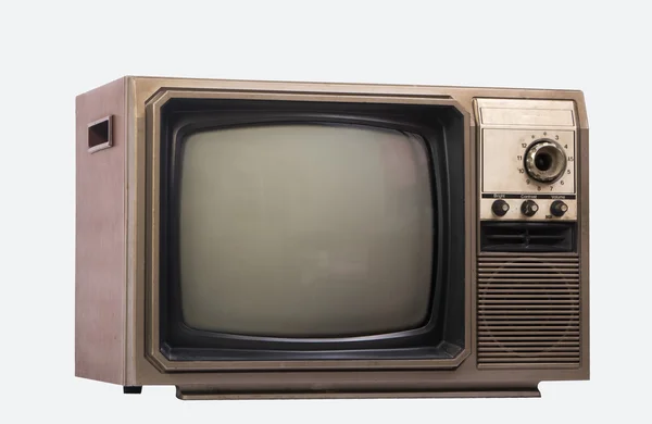 The old TV on the isolated with path — Stock Photo, Image