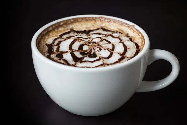 Nahaufnahme Latte Art Kaffee — Stockfoto