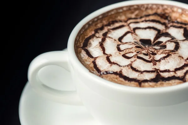 Nahaufnahme Latte Art Kaffee — Stockfoto