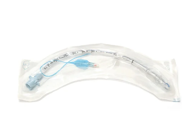 Sterile endotracheal tube on white background — Stock Photo, Image