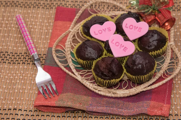 Chocolate cupcakes,homemade berkery Stock Picture
