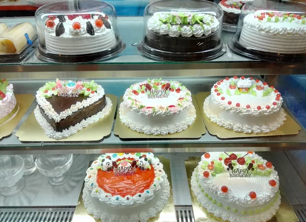 Cake shop with a variety of cakes on display