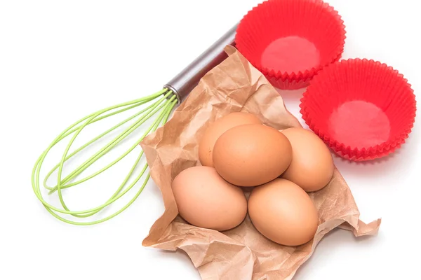 Ingredients and tools to make a cake — Stock Photo, Image