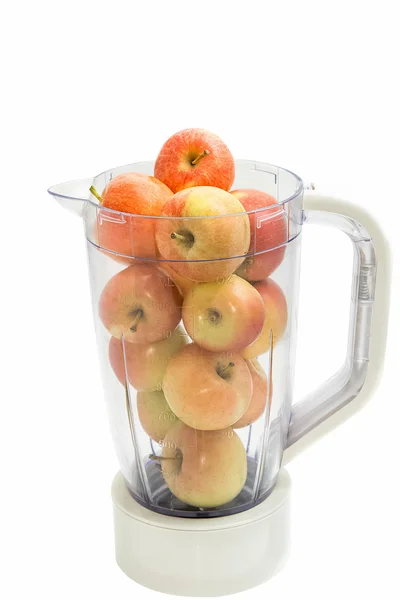 Apples fruits into Plastic blender on isolate with path — Stock Photo, Image