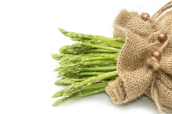 Fresh green asparagus on white — Stock Photo, Image