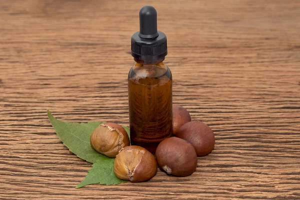 Organic cosmetics from chestnut oil — Stock Photo, Image