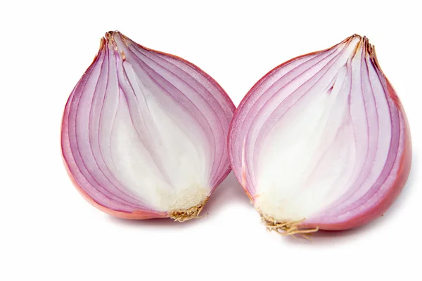 Sliced shallot onion in white — Stock Photo, Image
