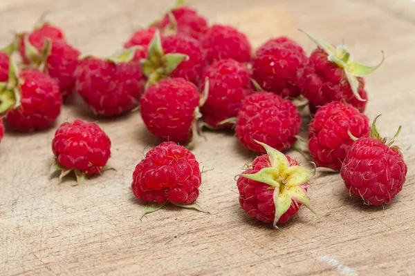 Raspberries  fruit on wooden background , selective focus — Stock Photo, Image