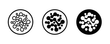 Probiyotik bakteri ikonu, sağlıklı beslenme malzemesi, prebiyotik madde ikonlarının kimyasal yapısı, düğme, vektör, işaret, logo, illüstrasyon, düzenlenebilir felç, beyaz üzerine izole edilmiş düz tasarım