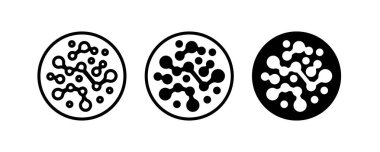 Probiyotik bakteri ikonu, sağlıklı beslenme malzemesi, prebiyotik madde ikonlarının kimyasal yapısı, düğme, vektör, işaret, logo, illüstrasyon, düzenlenebilir felç, beyaz üzerine izole edilmiş düz tasarım