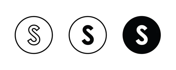 S文字のロゴ 文字のアイコンボタン ベクトル イラスト 編集可能なストローク 白に隔離されたフラットデザインスタイル — ストックベクタ