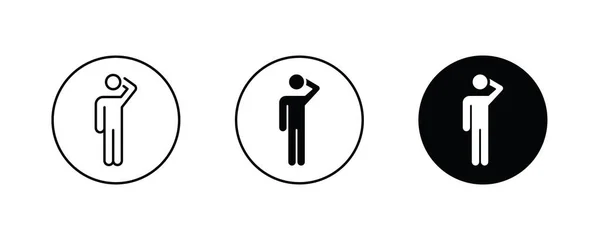 Think Thinking Man Icon Thought Stick Figure Positions Human Icons — Archivo Imágenes Vectoriales
