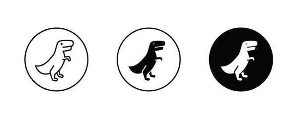 Iconos de Dino. dinosaurio, raptor, tyrannosaurus vector line icon, signo, ilustración sobre fondo, carrera editable — Vector de stock