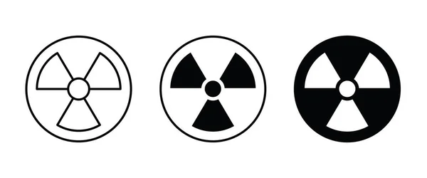 Радиационная Токсичная Икона Символ Предупреждения Радиоактивный Nuclear Danger Biohazard Кнопка — стоковый вектор