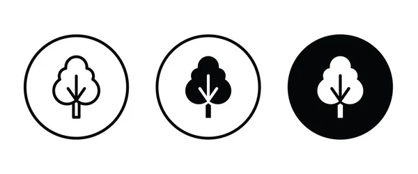 Icono Del Árbol Botón Iconos Del Bosque Vector Signo Símbolo — Vector de stock