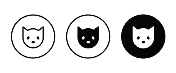 Icono Del Gato Botón Iconos Animales Vector Signo Símbolo Logotipo — Vector de stock
