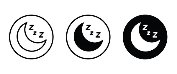 Icône de lune bouton, vecteur, signe, symbole, logo, illustration, trait modifiable, style de conception plat isolé sur pictogramme linéaire blanc — Image vectorielle