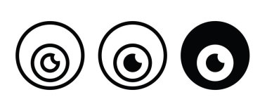 görme simgesi, göz vektörü, işaret, sembol, logo, illüstrasyon, düzenlenebilir vuruş, beyaz üzerine izole edilmiş düz tasarım biçimi