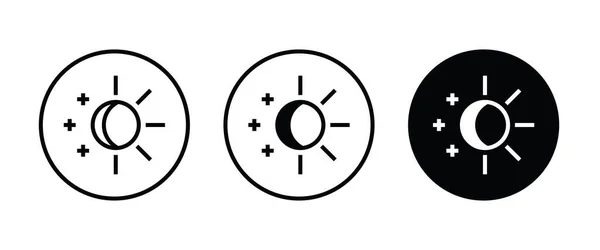 輝度アイコン、太陽の月のアイコンのベクトル図 — ストックベクタ