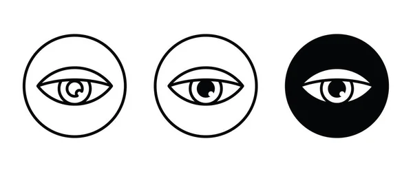 Görme simgesi, göz vektörü, işaret, sembol, logo, illüstrasyon, düzenlenebilir vuruş, beyaz üzerine izole edilmiş düz tasarım biçimi — Stok Vektör