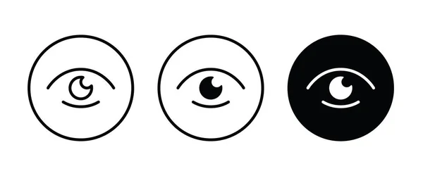 Icona di visione, vettore oculare, segno, simbolo, logo, illustrazione, tratto modificabile, stile design piatto isolato su bianco — Vettoriale Stock