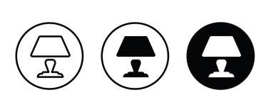 Gece lambası simgeleri düğmesi, elektrik lamba vektörü, işaret, sembol, logo, illüstrasyon, düzenlenebilir vuruş, düz tasarım tarzı beyaz üzerine izole edilmiş.