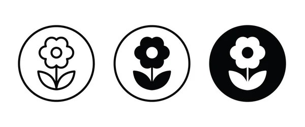 Botón de iconos de flores, vector, signo, símbolo, logotipo, ilustración, carrera editable, estilo de diseño plano aislado en blanco — Archivo Imágenes Vectoriales
