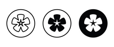 çiçek simgeleri düğmesi, vektör, işaret, sembol, logo, illüstrasyon, düzenlenebilir vuruş, düz tasarım biçimi beyaz üzerine izole edilmiş